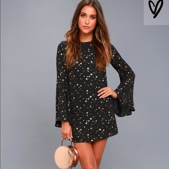 Lulus Dresses & Skirts - NWOT Lulu’s Celestial Flare Sleeve Shift Dress